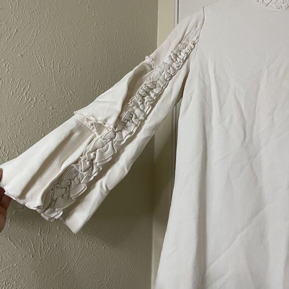 ALEXIS off white ruffle hem tiered sleeve mini dress size XS - Picture 6 of 9